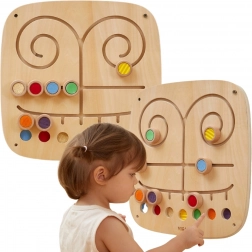 trævægmonteret sansebræt labyrint rør ved og match viga