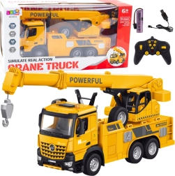 Blødt legetøj - Gul kran med fjernbetjening