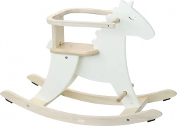 Vilac Træ gyngehest med ryglæn hvid