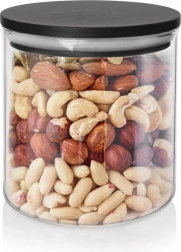 Glaskrukke til tørvarer med låg og tætningsring 450 ml