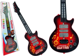 Elektrisk guitar med farverige lys Rød