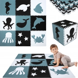 Stor skumlege­måtte XXL 180 × 180 cm – havdyr HUMBI