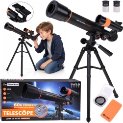 Astronomisk børneteleskop med metalstativ