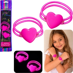 Dobbeltlysende armbånd hjerte neon glow stick – sæt