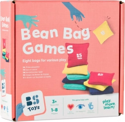 Sæt med spil med tekstilposer med sand