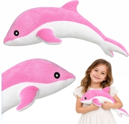 Plysmaskot lyserød delfin 70 cm