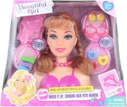 Frisørhoved med tilbehør til frisurer