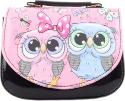 Børnetaske med ugler, sort
