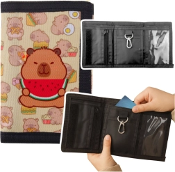 Børnetekstilpung med velcrolukning og karabinhage – kapivar med vandmelon