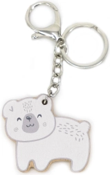 Viga PolarB træ nøglering hvid bjørn