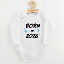 Babybody med print NEW BABY Born in 2026, blå
