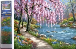 Norimpex diamantmaling Sakura ved floden 30x40 cm