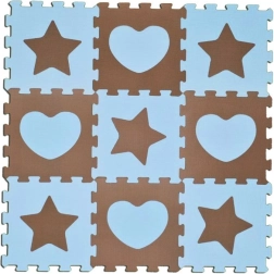 Skumpuslespil stjerner og hjerter blå