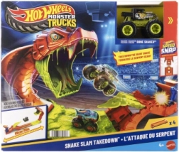 Hot Wheels Monster Trucks Snake Slam Takedown legesæt med trucken BONE SHAKER
