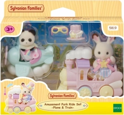 Sylvanian Families forlystelsespark – fly og tog legesæt