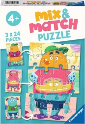 Ravensburger Puzzle Mix & Match: Sjove monstre 3x24 brikker