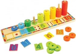 Træ lærings-tællebræt med ringe BIGJIGS