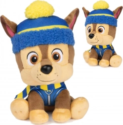 Plys hund CHASE fra PAW PATROL med vinterhue og halstørklæde 18 cm