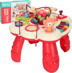 Interaktivt læringsbord med klaver og trommer rosa Bibi-inn