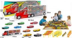 Lastbil – autotransportør med legeunderlag og små biler