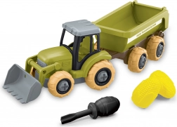 Skrue-sammen traktor med læsser og trailer 27 cm