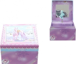 Spilledåse-smykkeskrin med prinsesse og hest