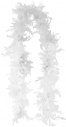 Hvid boa med fjer 2 meter