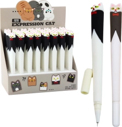 Gelpen med kat og butterfly, blå blæk