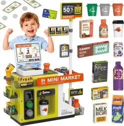 Woopie børne selvbetjeningskasse mini market med café - 1 stk.