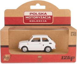 Metalmodel af Fiat 126p PRL i hvid, 1:43