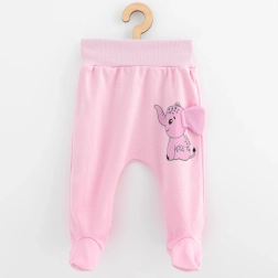 Baby bomuldsbukser med fødder New Baby Happy Elephant pink