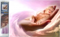 Diamantmaling – barn i håndfladen 30 × 40 cm