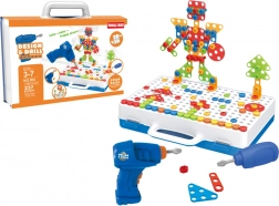 Kreativt byggesæt med boremaskine og kuffert