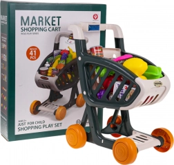 Interaktiv indkøbsvogn med lys og musik, 41 dele – Grøn