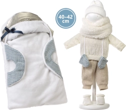 Sæt med tøj og bærbar underlag til dukke NEW BORN 40–42 cm