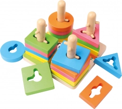 Træ-perlespil med former 15 cm