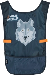 Børneponcho-forklæde med ulvemotiv