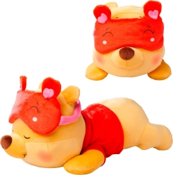 plysbjørn WINNIE THE POOH Snuglets 40 cm med sovemaske