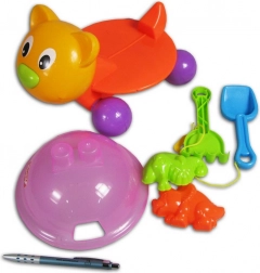 Træklegetøj Kat med tilbehør til sand