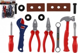 Plastværktøjssæt til børn i pose, 2 farver (21 × 24 × 5 cm)