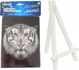 Diamantmaling hvid tiger 15 × 20 cm med stativ – NORIMPEX