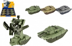 Transformerende tank/robot plast 14 cm på friktionshjul