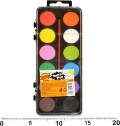 Akvarelfarver 12 farver med pensel