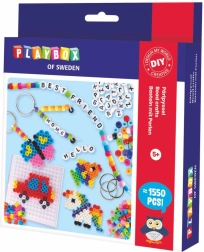 Playbox sæt med strygeperler til armbånd og vedhæng, 1550 dele