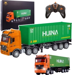RC lastbiltrækker med container 1:18 HUINA med lys og lyde