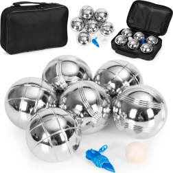 Petanque-sæt med 6 kugler, etui og tilbehør