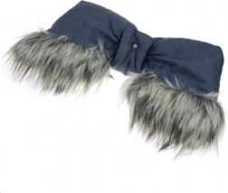 2-i-1 håndmuffe til barnevogn med pels New Baby blå