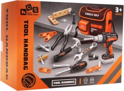 Børneværktøjssæt med taske og elektrisk boremaskine