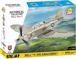 Konstruktionsmodel af jagerflyet Bell P-39D Airacobra med 361 dele