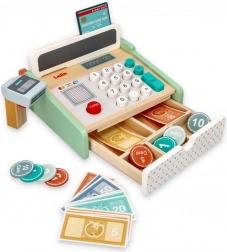 Pastelfarvet kasseapparat - trælegetøj